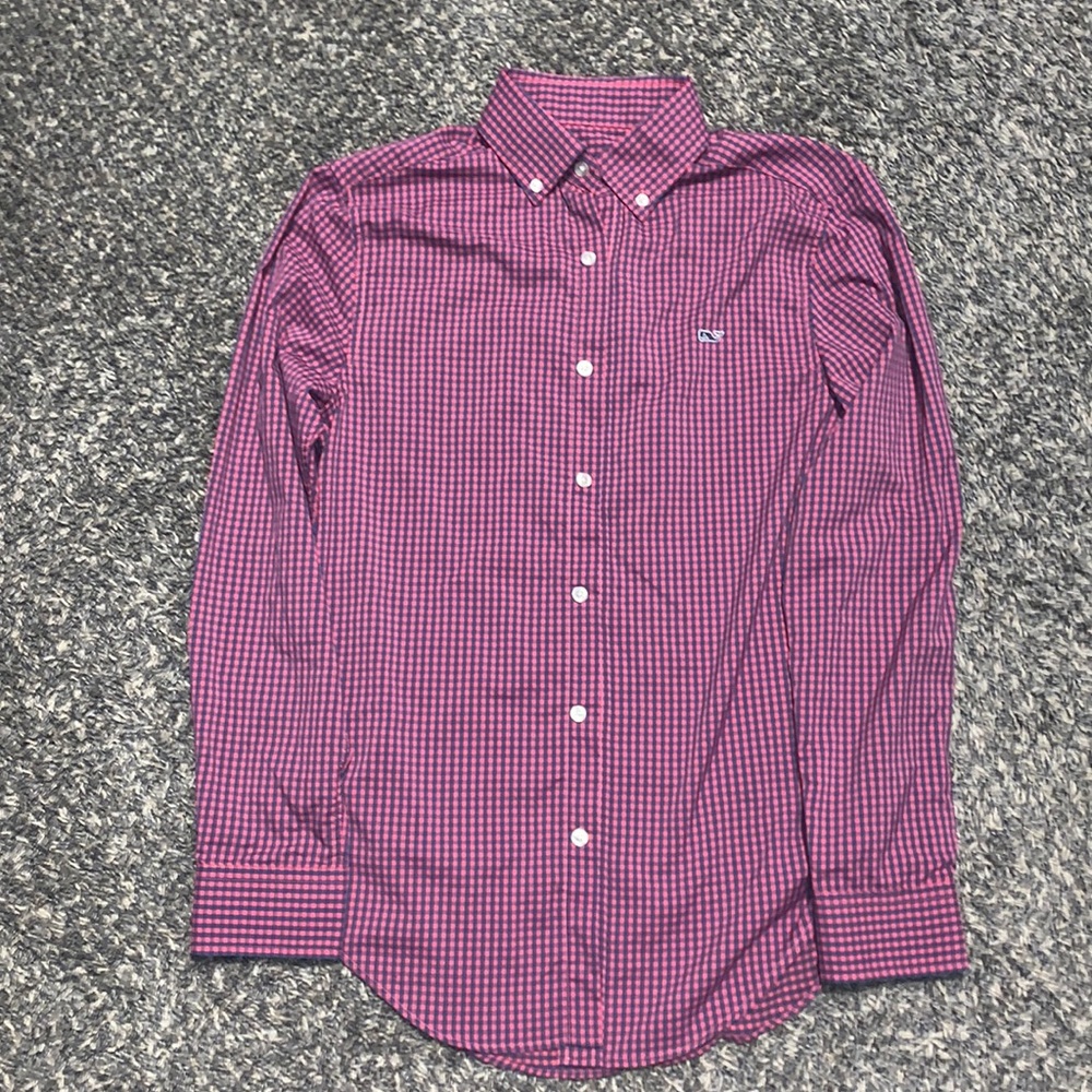 MENS XS Red Vineyard Vines DRI FIT Button Up